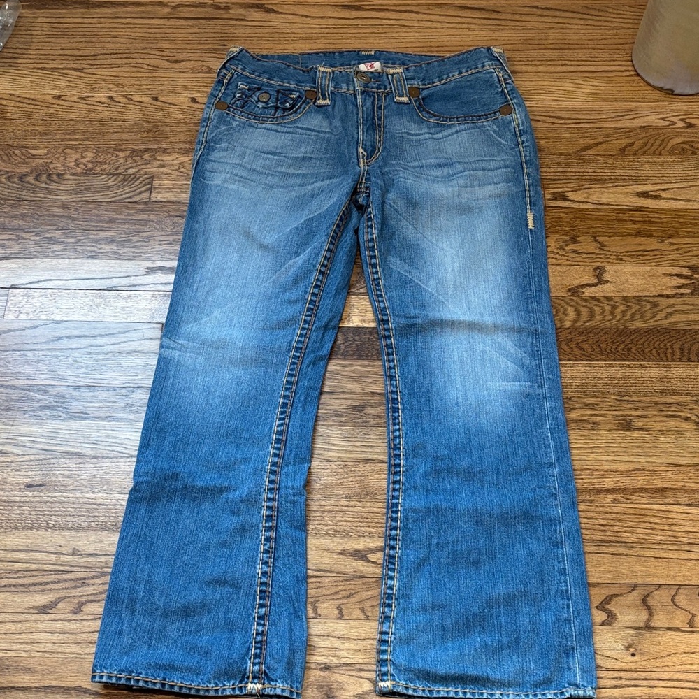 True Religion Men’s Billy Super T Blue Denim Jeans 36